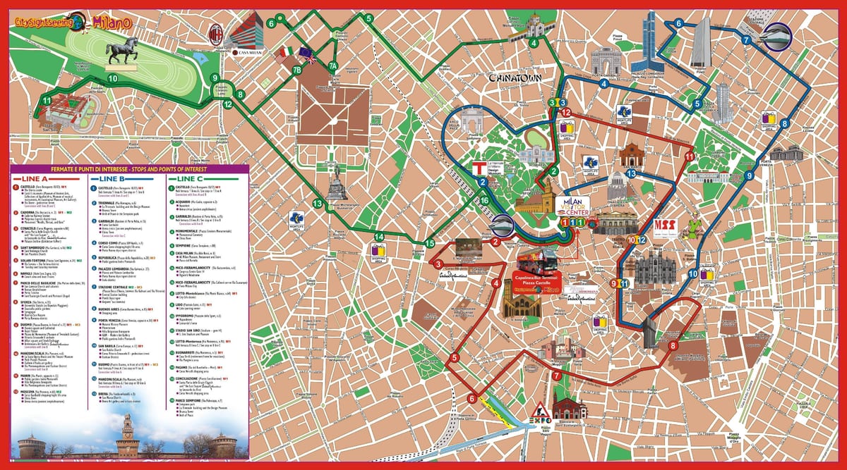 mapa de la casa de milán