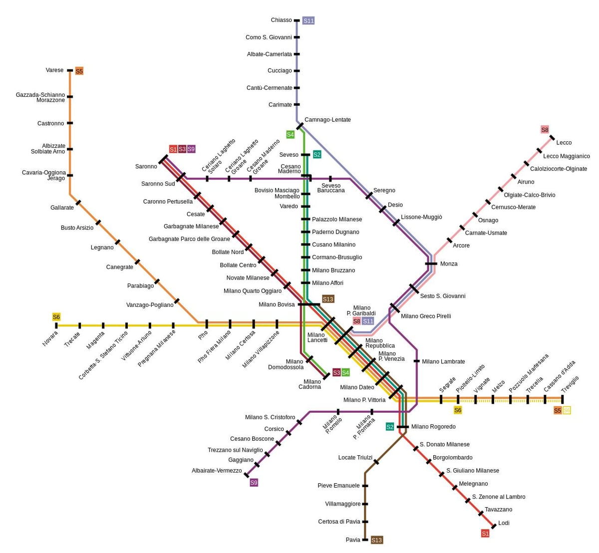 mapa de trenes milano