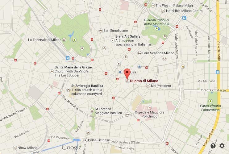 mapa de la catedral de milán 