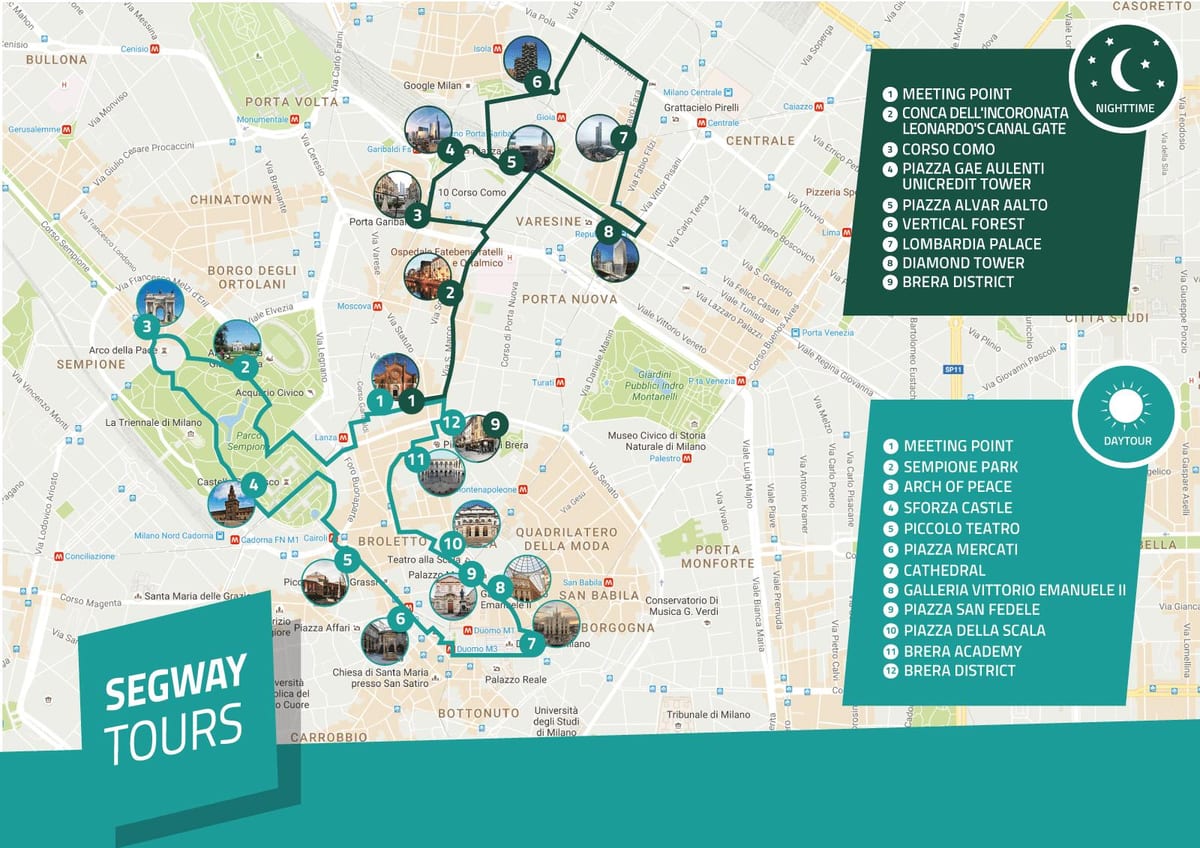 milán recorrido a pie mapa