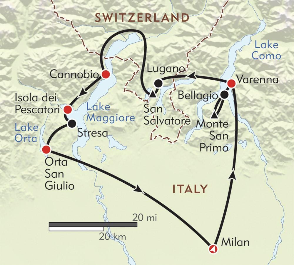 mapa de milán lagos