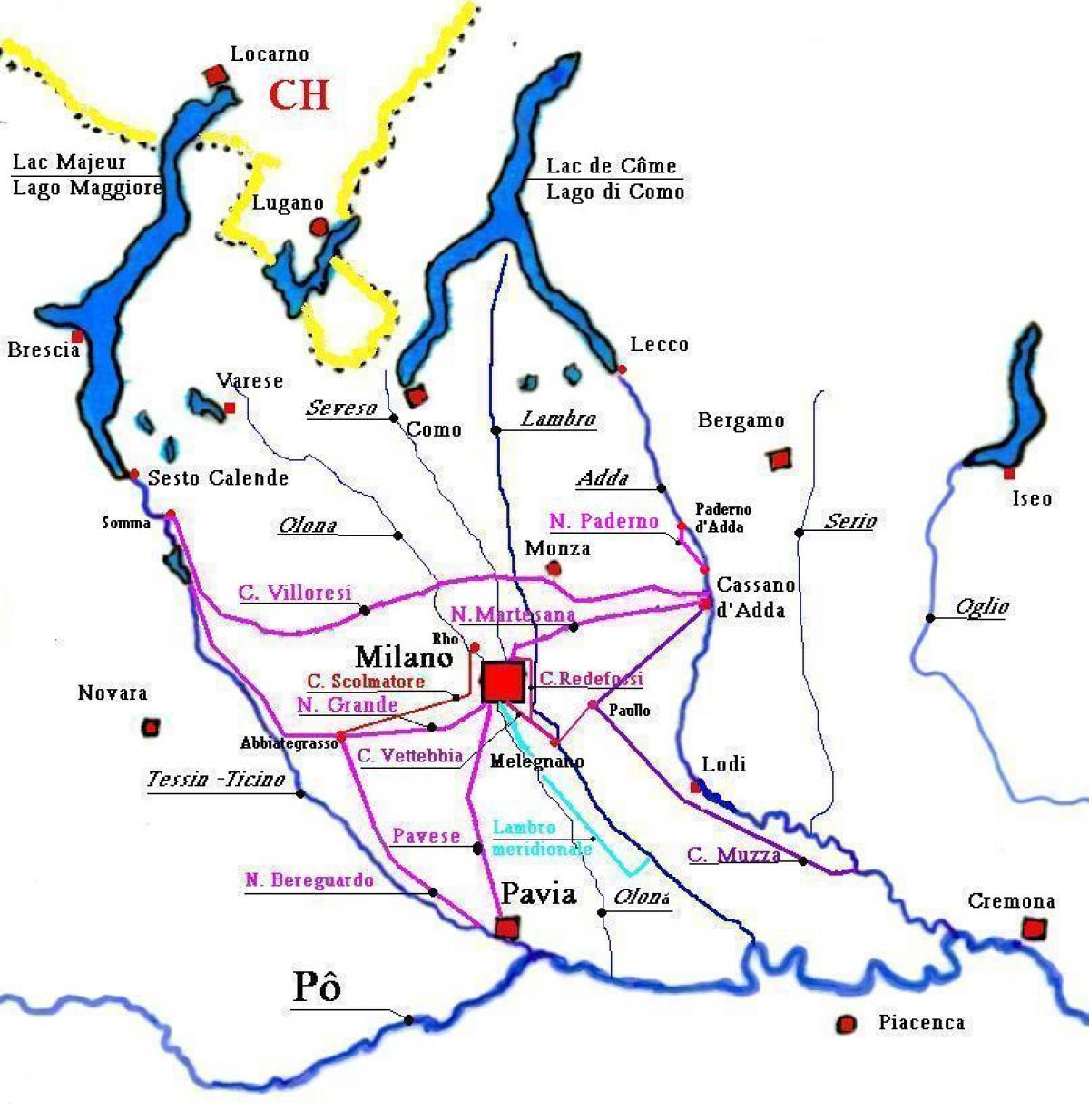 mapa de milano navigli district