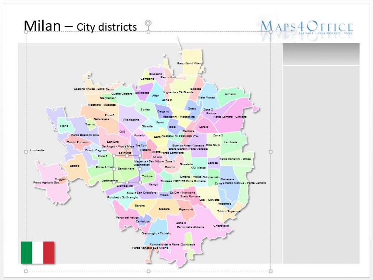 mapa de milán distritos