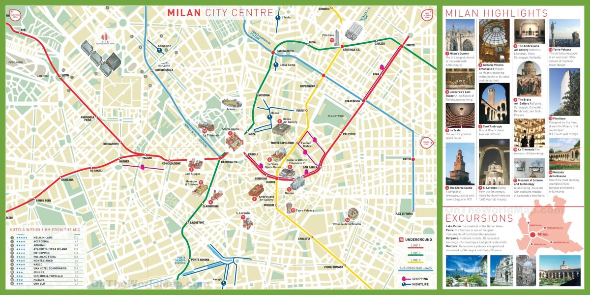 visita de la ciudad de milán mapa