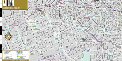 Mapa de calle de milán centro de la ciudad