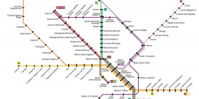 Mapa de trenes Milano