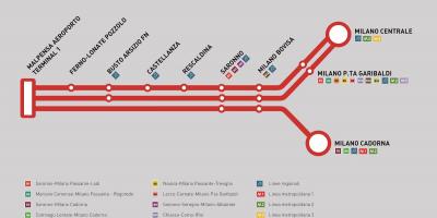Tren Malpensa express mapa