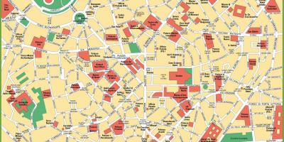 Mapa de la ciudad de milán, italia