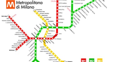 Mapa del metro de milán