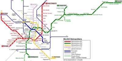 Milán mapa del metro de 2016