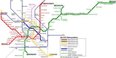 Milán mapa del metro de 2016