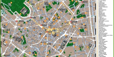 Mapa de milán, italia lugares de interés turístico