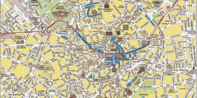 Milán mapa de la ciudad con lugares de interés