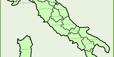 Mapa de italia que muestra milán