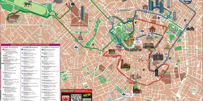 Mapa de milán de la ruta de autobús