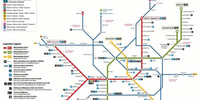 Milán mapa de transporte