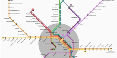 Mapa de milán de tránsito 