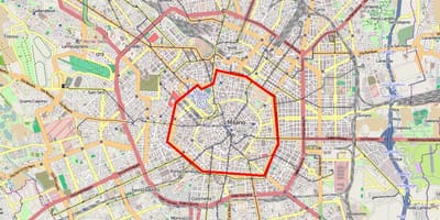Área de milán c mapa