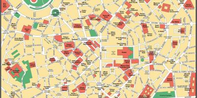Milán, italia el centro de la ciudad mapa