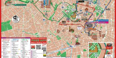 Milán hop on hop off mapa de la ruta