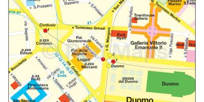 Milán distrito de compras mapa