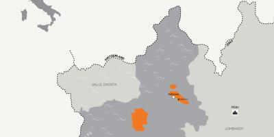 Mapa de milán y ciudades de los alrededores